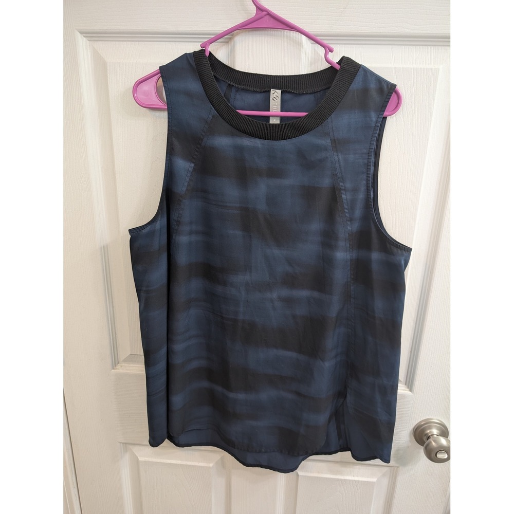 Athleta Zephyr Tank Top Camo Navy Black Sleeveless Athleisure - Size L